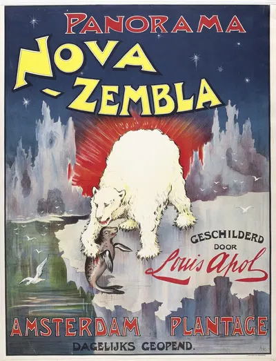 Panorama Nova Zembla geschilderd door Louis Apol. Amsterdam Plantage by Bernard Willem Wierink, 1895 — digital art print…