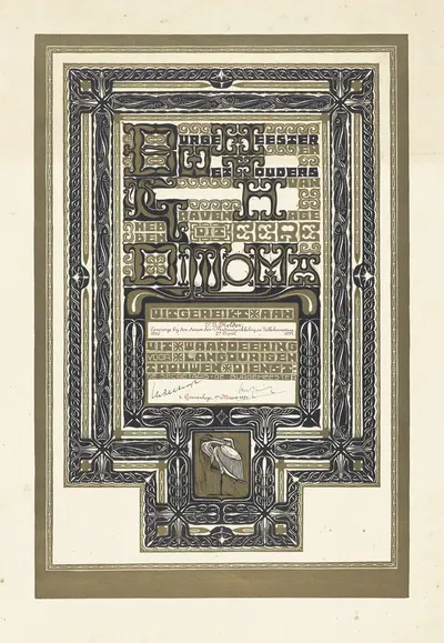 Diploma bij 25-jarig ambtsjubileum, 1931 by Крис Лебо, 1880 — digital art print download