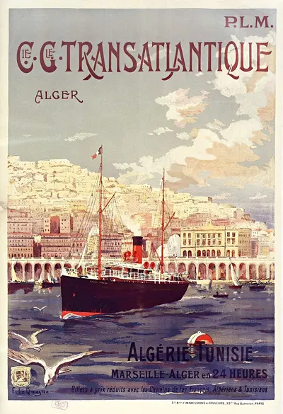 Cie.Cle Transatlantique, Alger by Fernand Le Quesne, 1901 — digital art print download