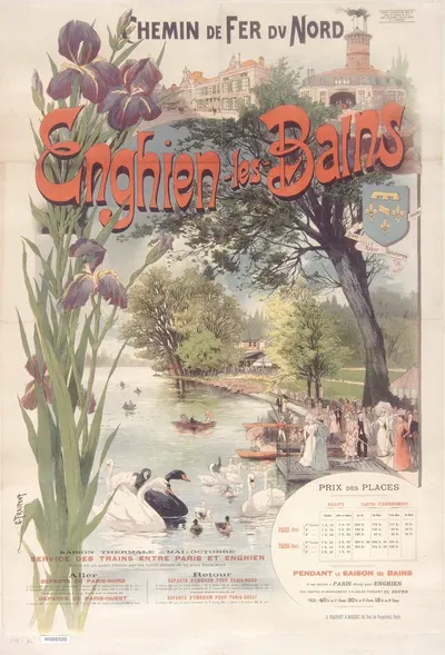 Chemin de fer du Nord. Enghien-les-Bains, Val-d'Oise by Гюстав Фрепон, 1890 — digital art print download