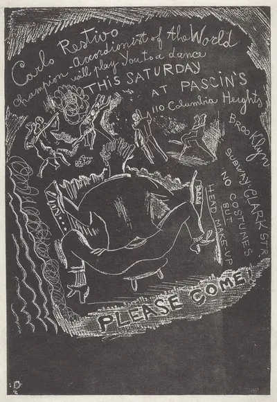 Untitled (Invitation to Party at Jules Pascin's) by Жюль Паскин, 1918 — digital art print download
