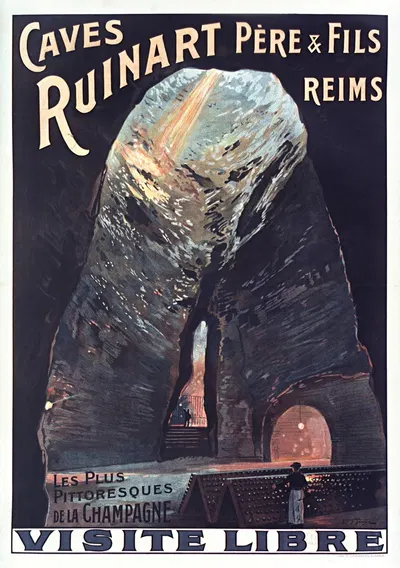 Caves Ruinart Père and fils, Reims, les plus pittoresques de la Champagne. Visite libre by Louis Tauzin, 1914 — digital art…