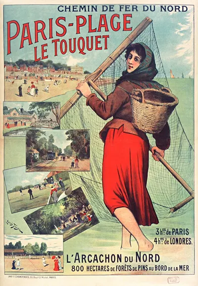 Paris-place le Touquet by Louis Tauzin, 1900-1910 — digital art print download