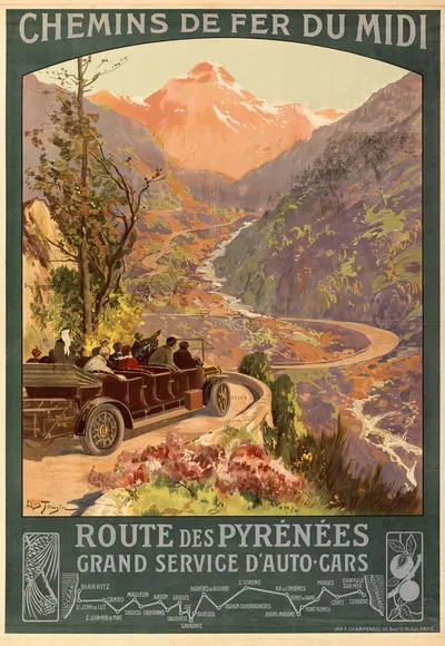 Route des Pyrènèes by Louis Tauzin, 1900-1910 — digital art print download