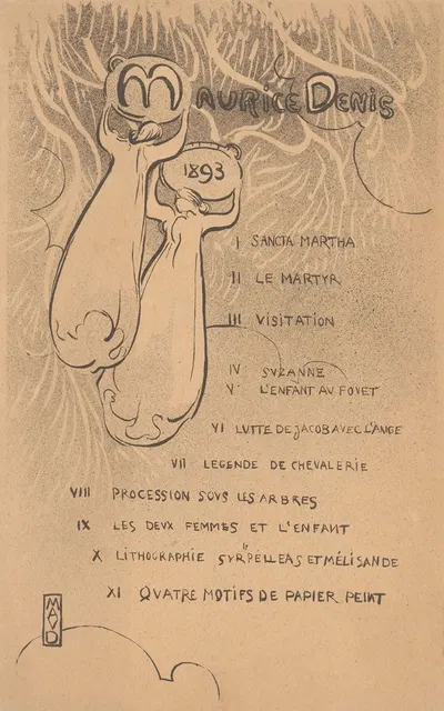 Affiche van de solo-expositie Maurice Denis in Le Barc de Boutteville by Maurice Denis, 1893 — digital art print download
