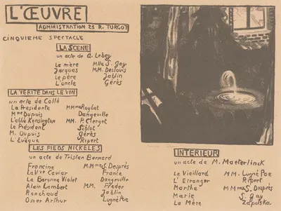 Affiche voor het Théâtre de l'Œuvre met afbeelding van een fontein by Maurice Denis, 1894 — digital art print download