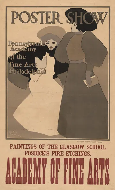 Poster show, Pennsylvania Academy of the Fine Arts, Philadelphia by Максфилд Парриш, 1896 — digital art print download