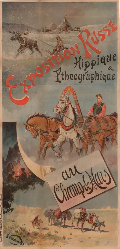 Exposition Russe hippique et ethnographique, au Champs de mars by Николай Николаевич Каразин, 1895 — digital art print…