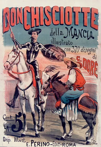 Don Chisciotte della Mancia by Ottavio Rodella Tavio, 1890 — digital art print download