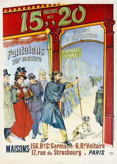 Maisons Des 15,,20 Pantalons Sur Mesure by Philippe Chapellier, 1896 — digital art print download