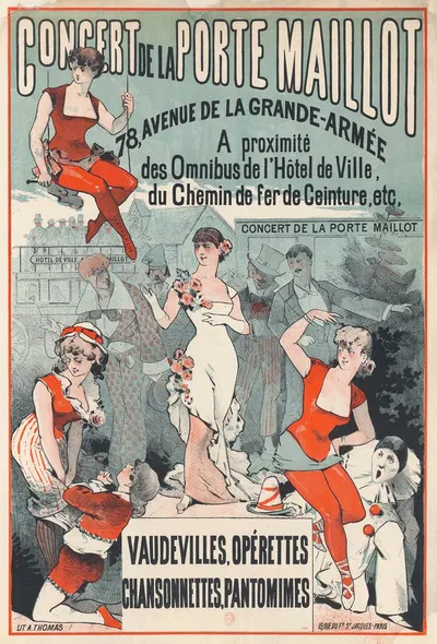 Concert de la porte Maillot by Lith. A. Thomas, 1880 — digital art print download