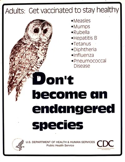 Don't become an endangered species by Centers for Disease Control and Prevention — digital art print download