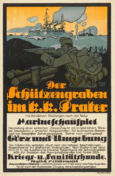 Schützengraben im k. k. Prater by Франц Вацик, 1916 — digital art print download
