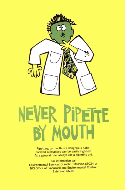 Never pipette by mouth by National Institutes of Health — digital art print download