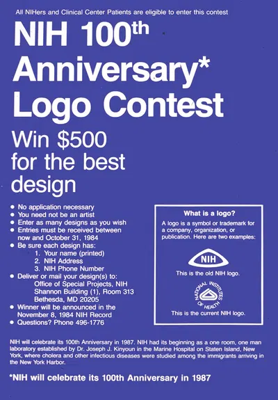 NIH 100th anniversary logo contest by National Institutes of Health, 1984 — digital art print download