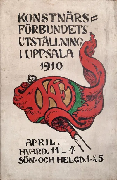 Poster for the Artists' Society's Exhibition in Uppsala by Нильс Крюгер, 1910 — digital art print download