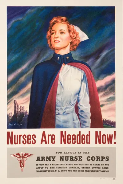 Nurses are needed now! by Steele Savage, 1944 — digital art print download