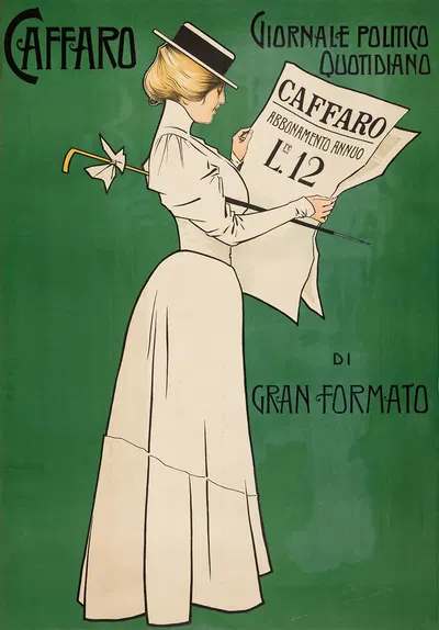 Caffaro, Primo Giornale Di Genova by Aleardo Villa, 1898 — digital art print download