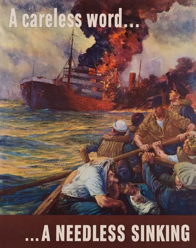 A careless word… a needless sinking by Anton Otto Fischer, 1942 — digital art print download