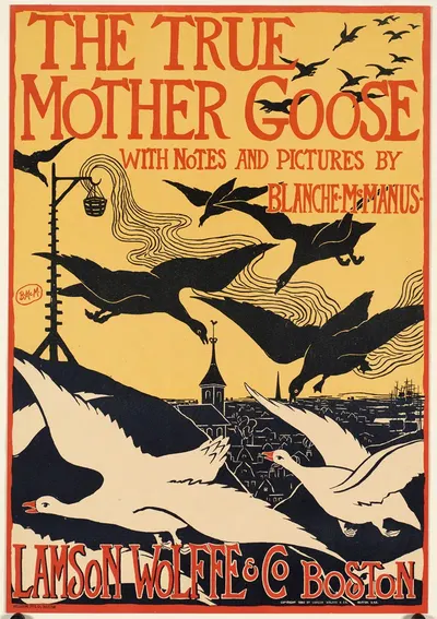 The true Mother Goose by Blanche McManus, 1895 — digital art print download