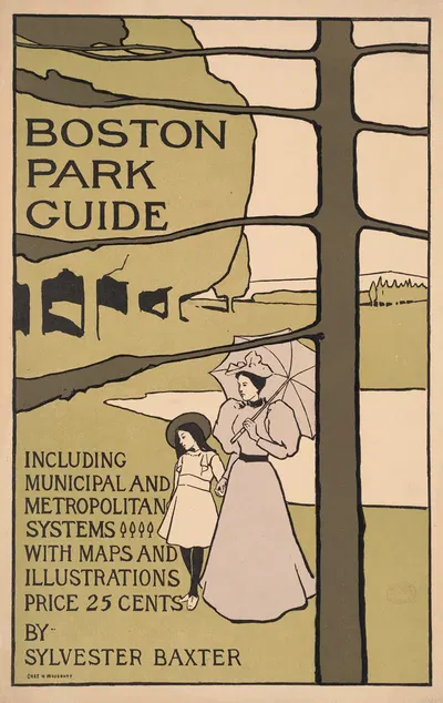 Boston park guide by Чарльз Херберт Вудбери, 1896 — digital art print download