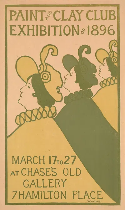 Paint & clay club exhibition of 1896 by Чарльз Херберт Вудбери, 1895 — digital art print download