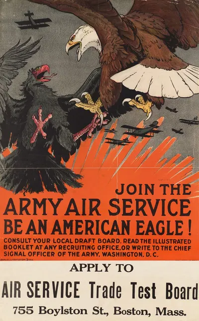 Join the army air service. Be an American eagle! by Charles Livingston Bull, 1918 — digital art print download