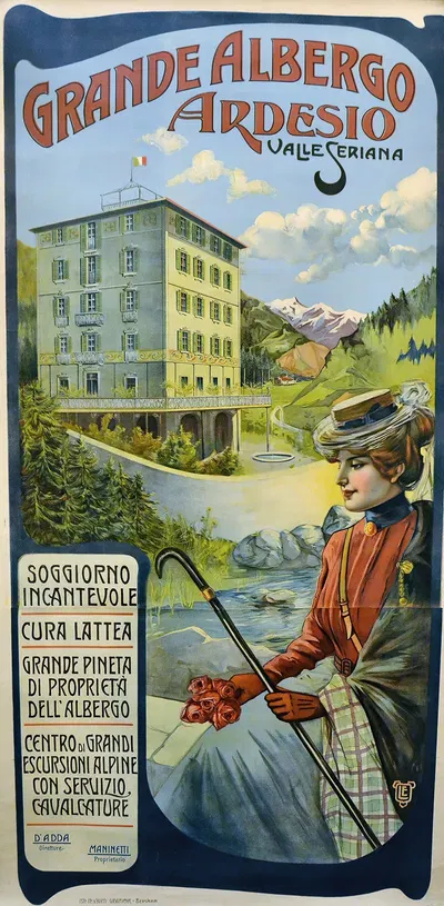 Albergo Ardesio by Leonida Edel, 1905 — digital art print download