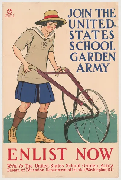 Join the United States school garden army – Enlist now by Эдвард Пэнфилд, 1918 — digital art print download