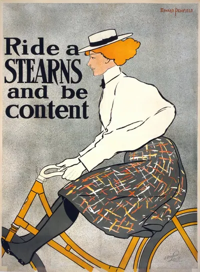 Ride a Stearns & be content by Эдвард Пэнфилд, 1896 — digital art print download