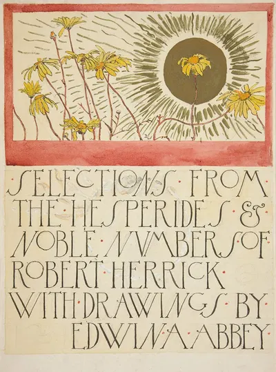 Sketch for an illustration for Selections from the Poetry of Robert Herrick by Эдвин Остин Эбби, 1882 — digital art print…