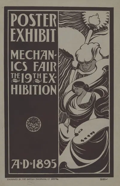 Poster exhibit, Mechanics Fair, the 19th exhibition by Elisha Brown Bird, 1895 — digital art print download