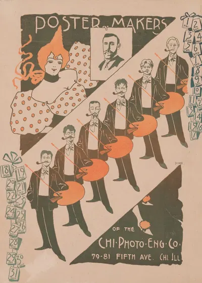 Poster makers of the Chicago Photo Engraving Co. by Emil Biorn, 1890 — digital art print download