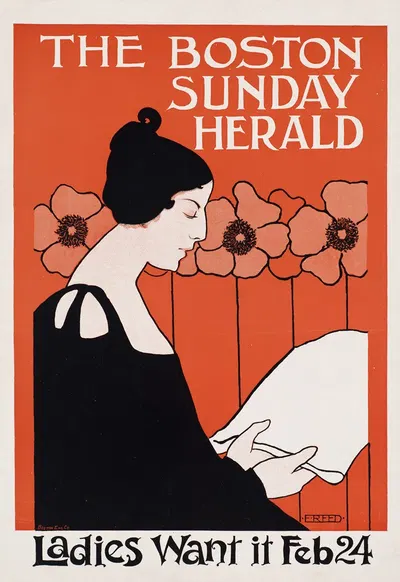 The Boston Sunday herald, ladies want it Feb 24 by Ethel Reed, 1890-1920 — digital art print download
