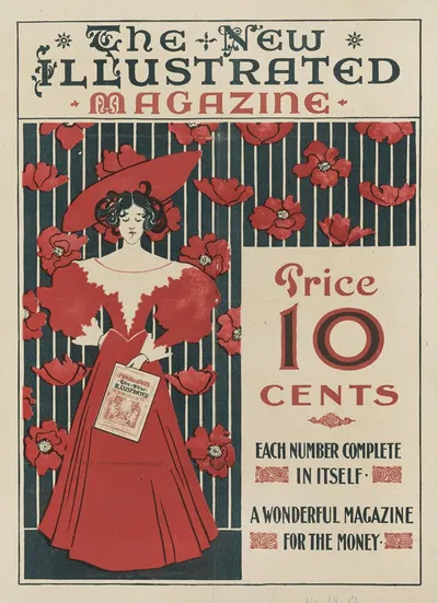 The New Illustrated magazine by Ethel Reed, 1890 — digital art print download