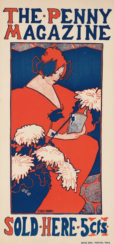 The penny magazine, sold here by Ethel Reed, 1890-1920 — digital art print download
