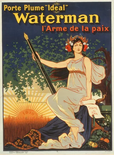 Porte plume 'Ideal' Waterman l'arme de la paix by Эжен Оже, 1919 — digital art print download