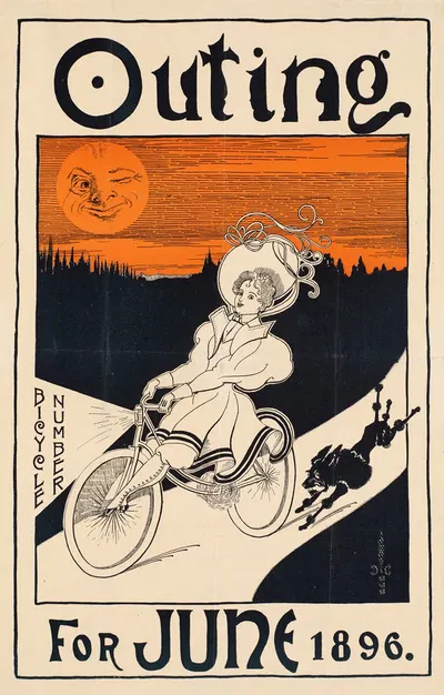 Outing bicycle number for June 1896. by George Frederick Scotson-Clark — digital art print download