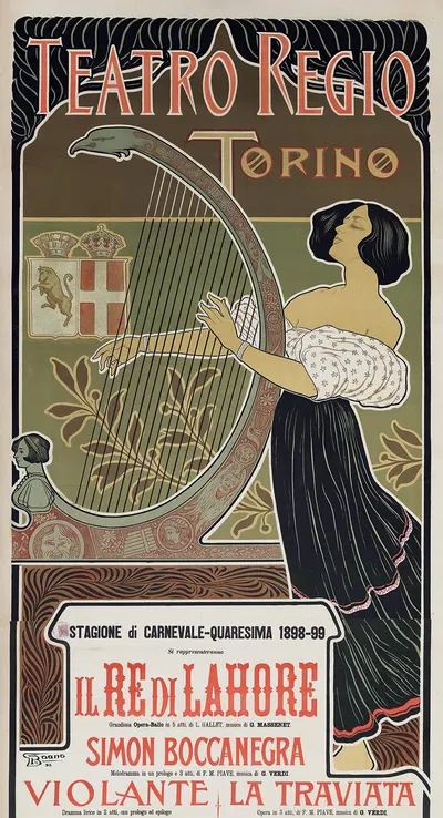 Teatro Regio Torino by Giuseppe Boano, 1898 — digital art print download