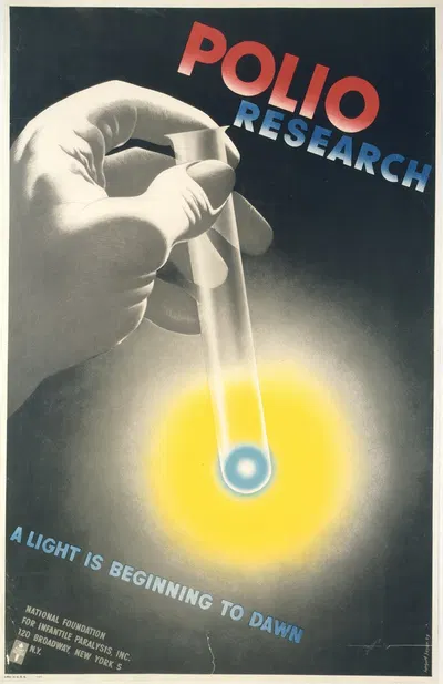Polio research a light is beginning to dawn by Herbert Bayer, 1949 — digital art print download