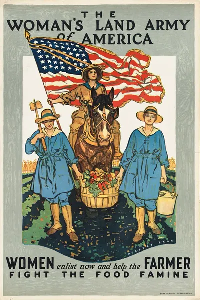 The woman's land army of America. Women enlist now & help the farmer fight the food famine by Герберт Паус, 1918 — digital…