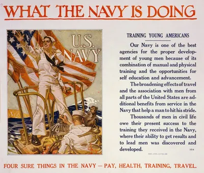 What the Navy is doing by Joseph Christian Leyendecker, 1918 — digital art print download
