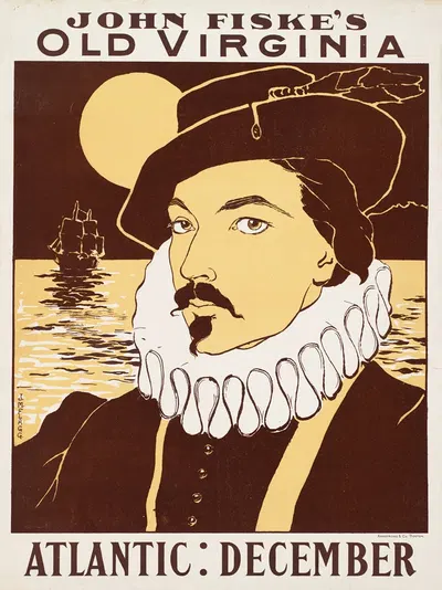 Atlantic: December. John Fiske's old Virginia by Джеймс Монтгомери Флагг, 1895 — digital art print download
