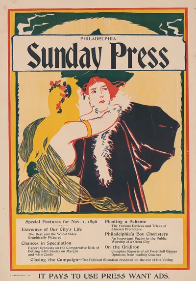 Sunday Press. Special features for Nov. 1, 1896 by Джон Слоун, 1896 — digital art print download