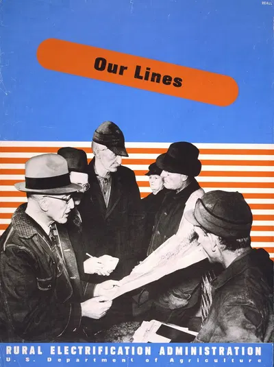 Our lines Rural Electrification Administration, U.S. Department of Agriculture by Lester Beall, 1930 — digital art print…