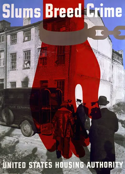 Slums breed crime. United States Housing Authority by Lester Beall, 1941 — digital art print download