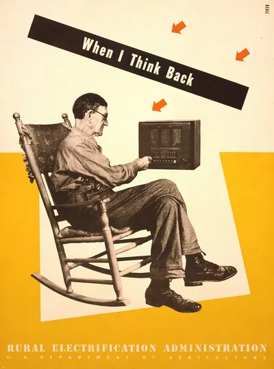 When I think back Rural Electrification Administration, U.S. Department of Agriculture by Lester Beall, 1930 — digital art…