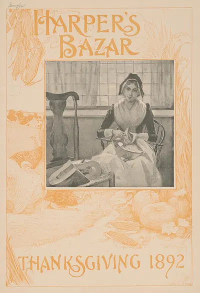 Harper's Bazar Thanksgiving 1892 by Louis Rhead, 1892 — digital art print download