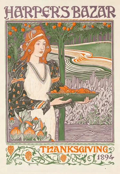Harper's bazar Thanksgiving 1894 by Louis Rhead, 1894 — digital art print download