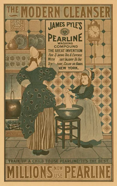 The modern cleanser, millions now use Pearline by Louis Rhead, 1896 — digital art print download